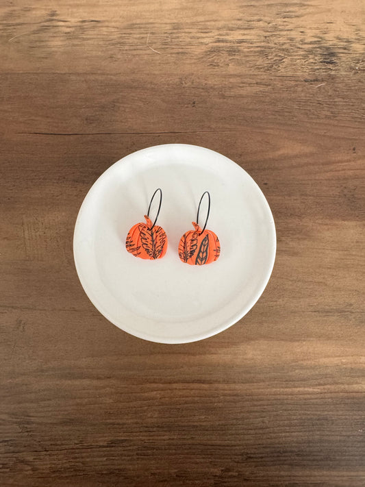 Black + Orange Pumpkin Dangle