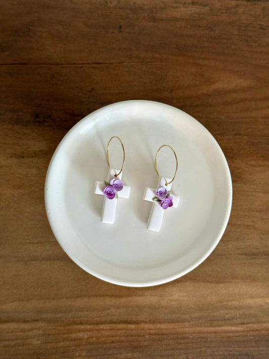 Floral Cross Dangle