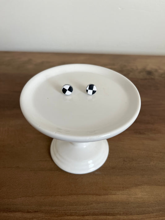 Checkered Circle Stud (small)