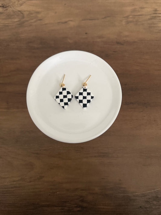 Checkered Diamond Dangle