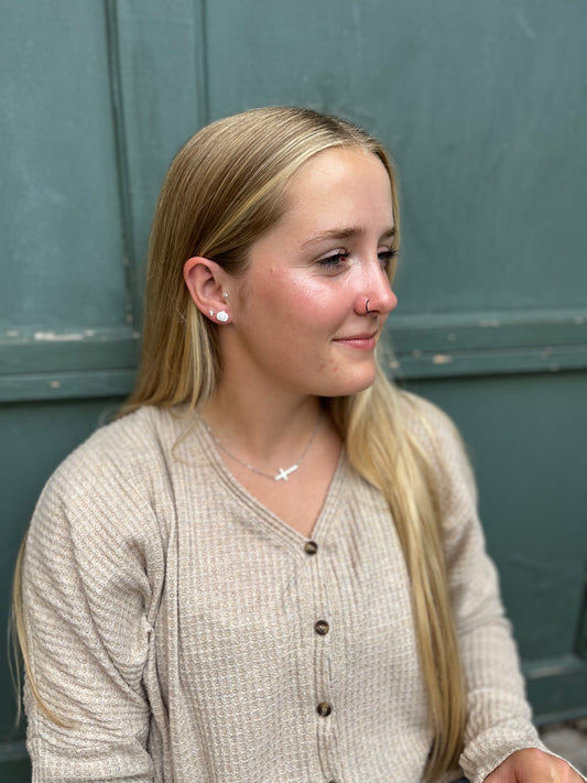 Micro Pumpkin Stud (White)