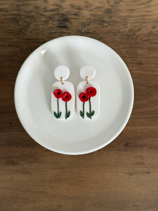 Poppy Dangles - Red