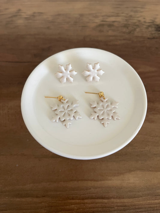 Snowflake Stud + Dangle Set (Shimmer)