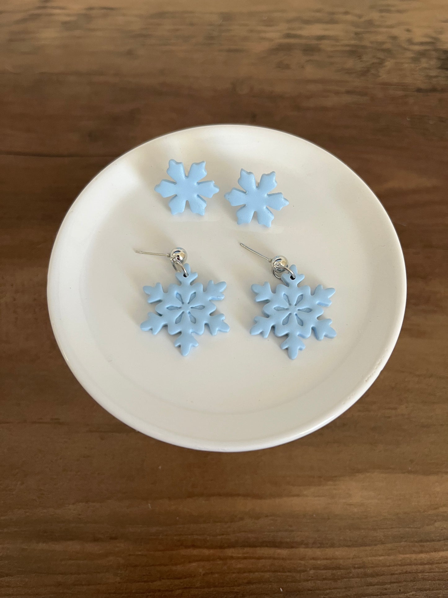 Snowflake Stud + Dangle Set (Blue)