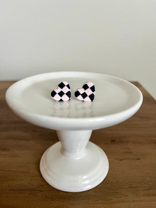 Checkered Heart (Pink & Black)