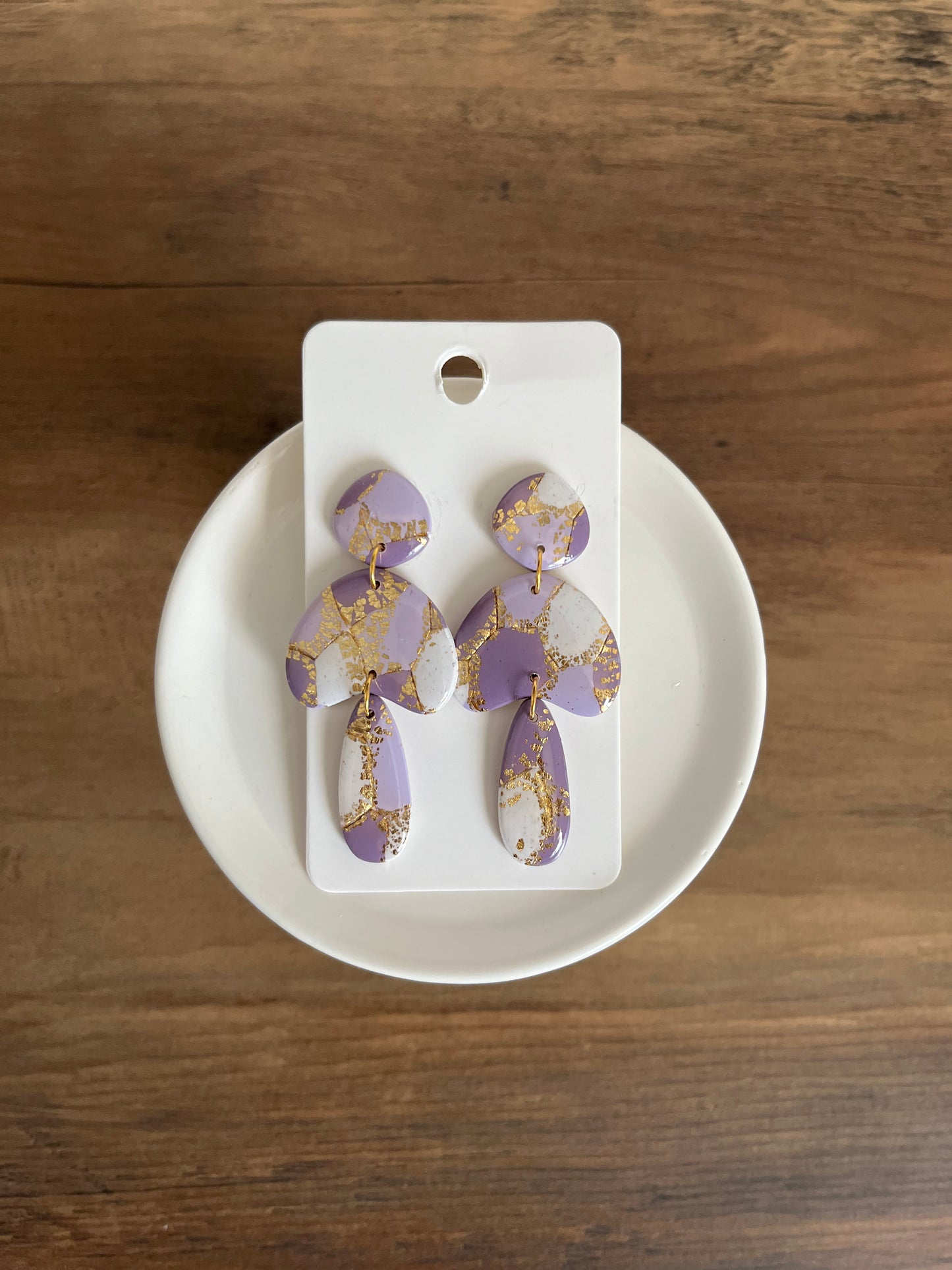 Three Tier Dangle (Purple and Gold)