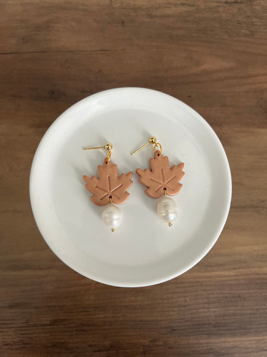 Maple Leaf & Pearls (Copper)